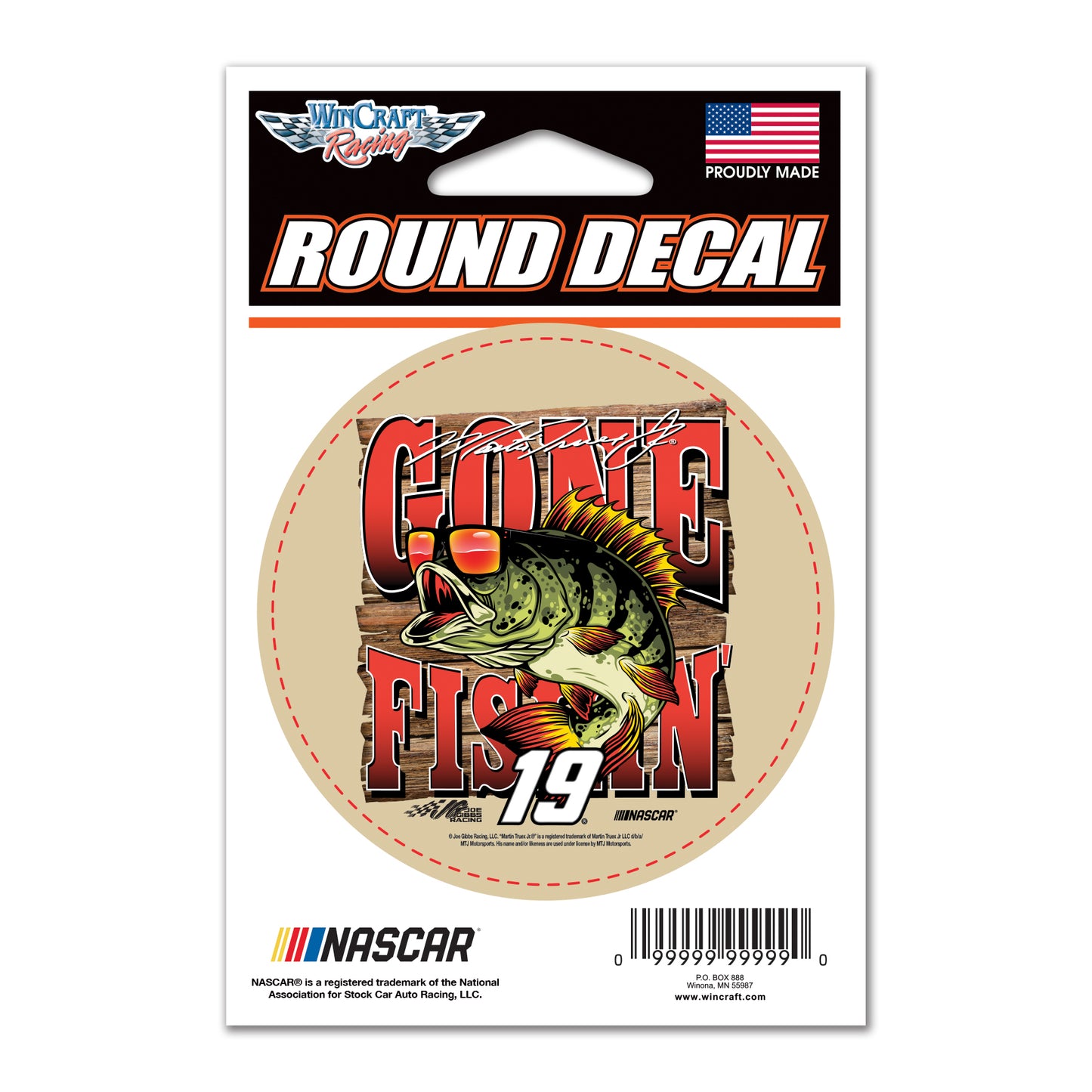 Martin Truex Jr. Gone Fishin' Retirement 3" Decal