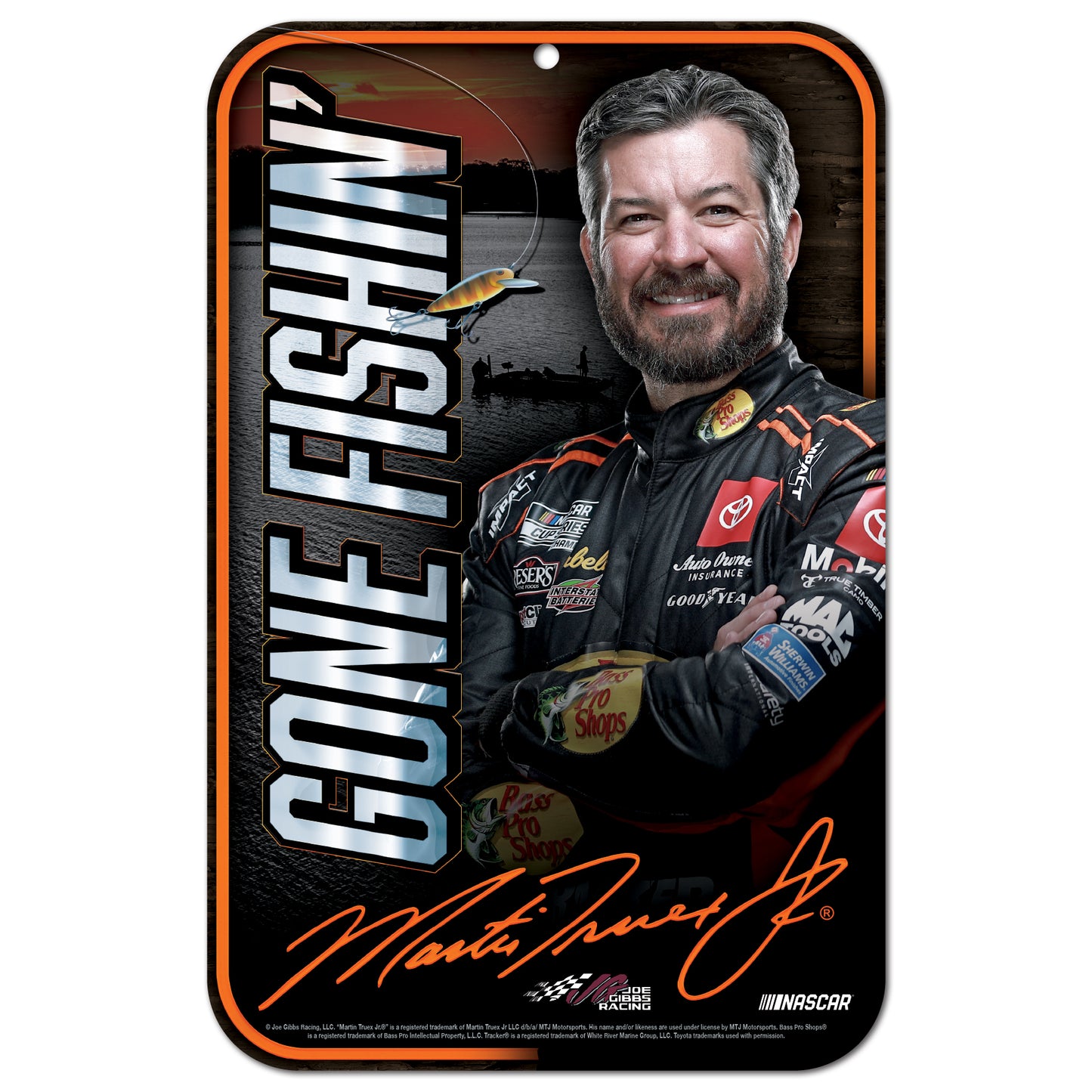 Martin Truex Jr. Gone Fishin' Retirement 11x17" Sign